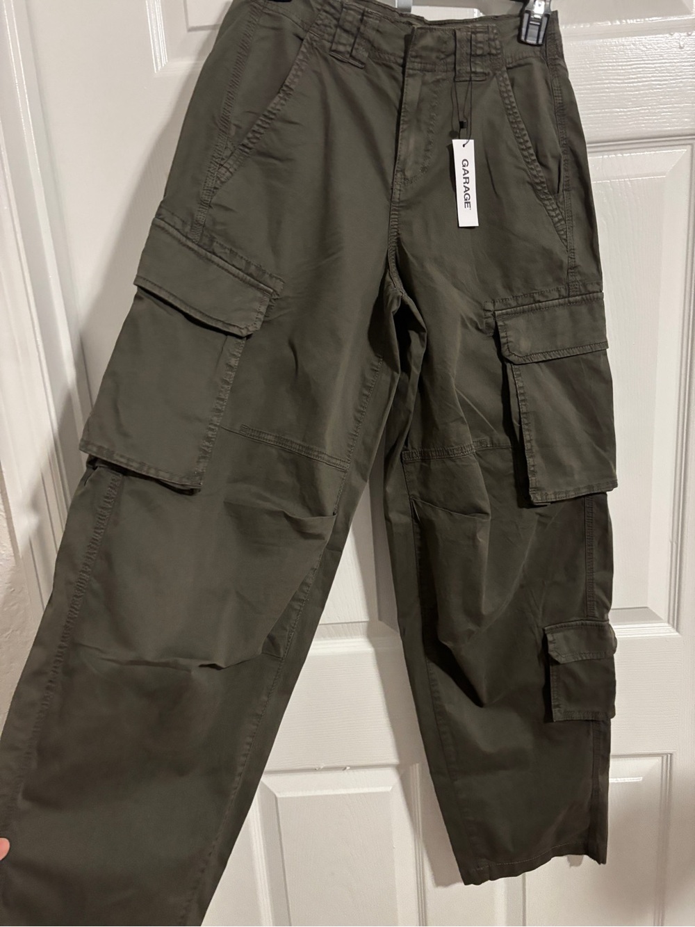 Garage Ashton Barrel Cargo Pants Dark Moss Olive Green Baggy Utility NWT XXS 00